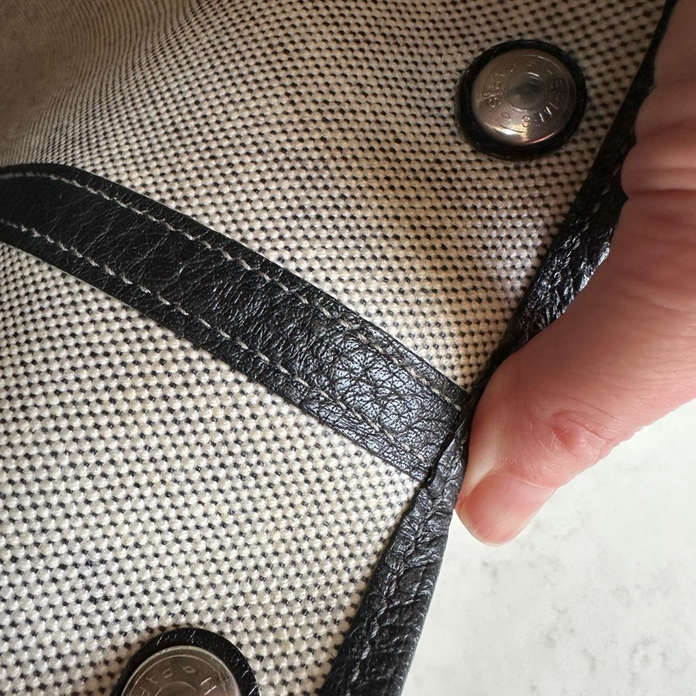 Hermes Beige and Black Canvas Tote - Picture 13 of 14